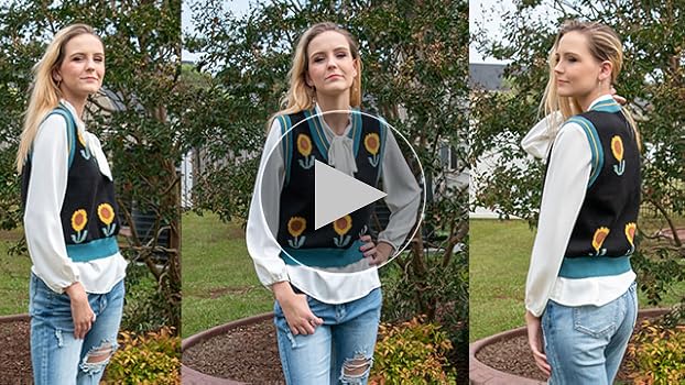CZYINXIAN Long Lantern Sleeve Blouses for Women V Neck
